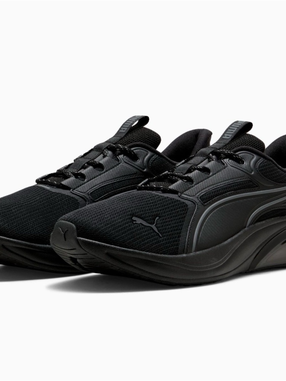 Puma Women's Black Low-Profile Mesh Sneakers